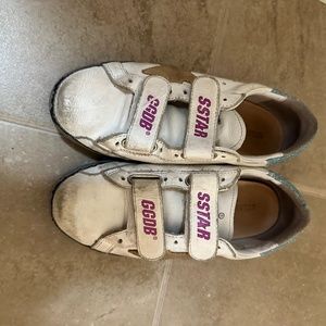 Golden Goose kids sneaker with velcro fastening and glitter and star
